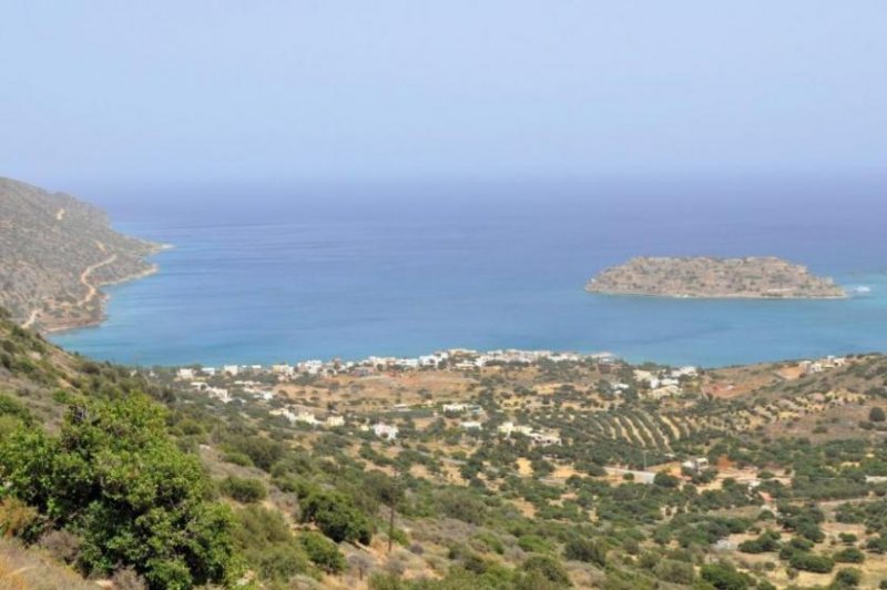 Plaka bei Elounda Kreta, Plaka: Bauland mit herrlichem Blick auf Spinalonga und Elounda Bay zu verkaufen Grundstück kaufen